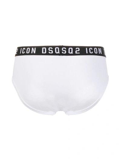 Shop Dsquared2 Logo Waistband Briefs In White