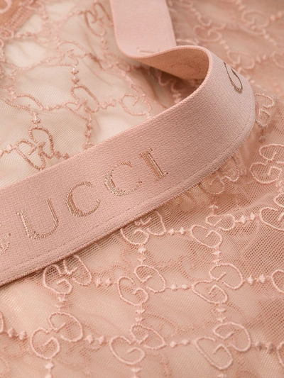 Shop Gucci Gg Lace Lingerie Set In Pink