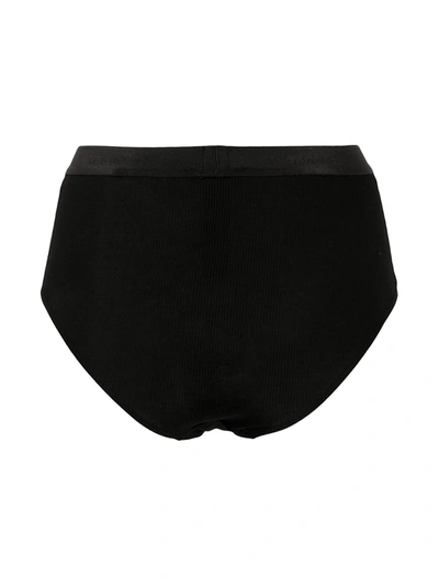 Shop Dsquared2 High Waisted Cotton Briefs In Black