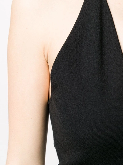 Shop Bottega Veneta Plunge Neck Bodysuit In Black