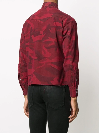 Shop Saint Laurent Camouflage Print Shirt In Red