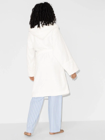 Shop Tekla Hooded Dressing Gown In White