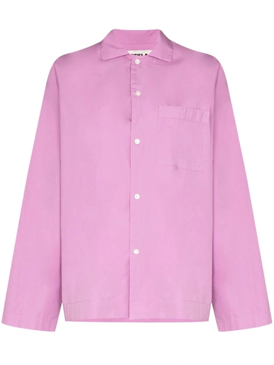 Shop Tekla Longsleeved Pyjama Shirt In Purple