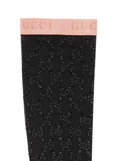 Shop Gucci Gg Crystal Socks In Black