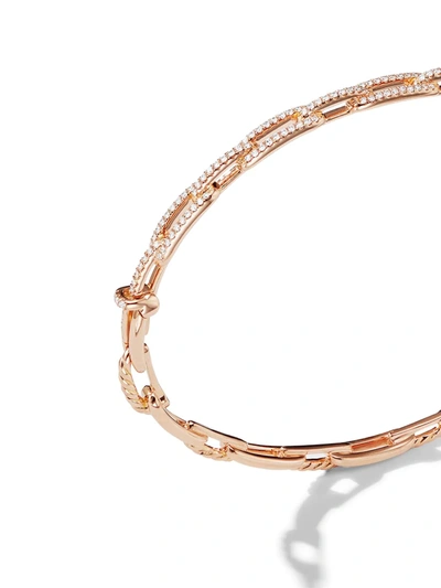 Shop David Yurman 18kt Rose Gold Stax Chain Diamond Bracelet In D8radi