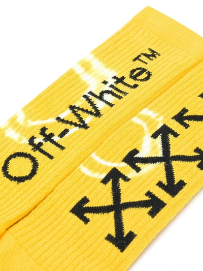 Shop Off-white Tie-dye Jacquard Socks In Yellow