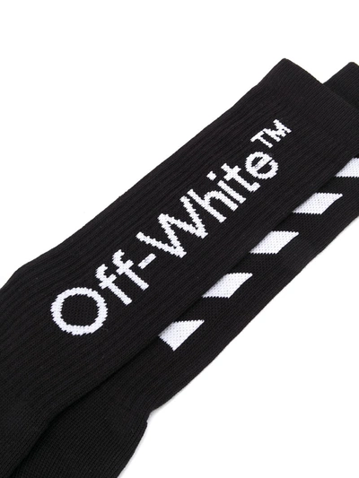 Shop Off-white Logo Print Socks In Black