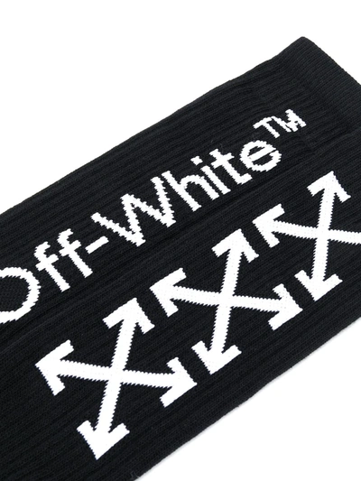 Shop Off-white Mid-length Arrows Logo Socks In Black