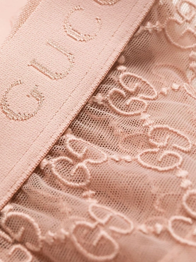 Shop Gucci Gg Pattern Lingerie Set In Pink