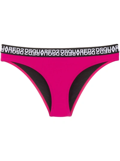 Shop Dsquared2 Logo-trimmed Briefs In Purple