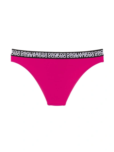Dsquared2 Logo-trimmed Briefs In Purple