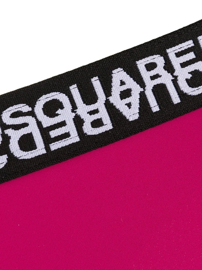 Dsquared2 Logo-trimmed Briefs In Purple