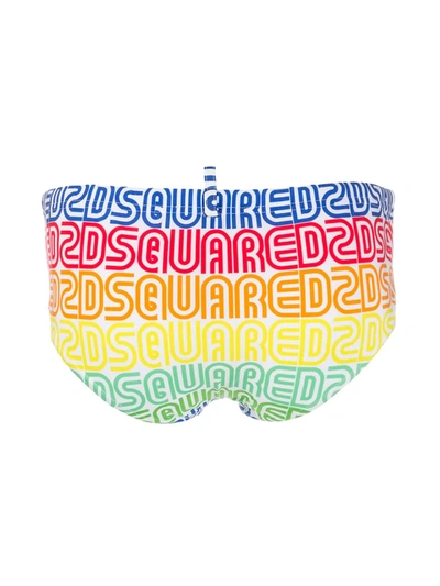 Shop Dsquared2 Logo Print Briefs In White