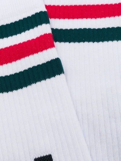 Shop Off-white Stripe-detail Sports Socks In White