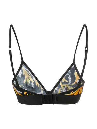 Shop Versace Acanthus Triangle-cup Bra In Black