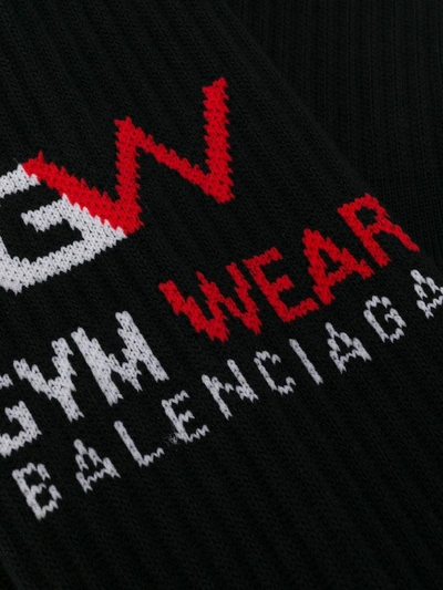Shop Balenciaga Gym Logo Socks In Black