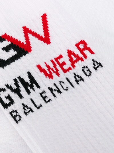 Shop Balenciaga Gym Logo Socks In White