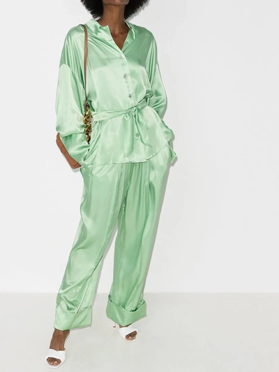 Shop Sleeper Two-piece Pajama Set In Green