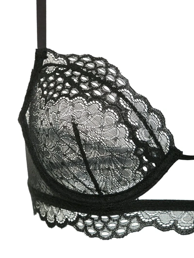 Shop Kiki De Montparnasse Sheer Lace Bra In Black