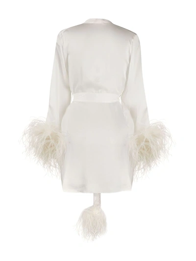 Shop Gilda & Pearl Esme Short Satin Robe In White