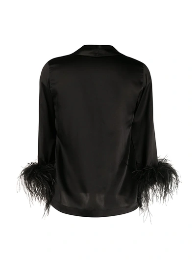 Shop Gilda & Pearl Feather Cuff Esme Jacket In Black