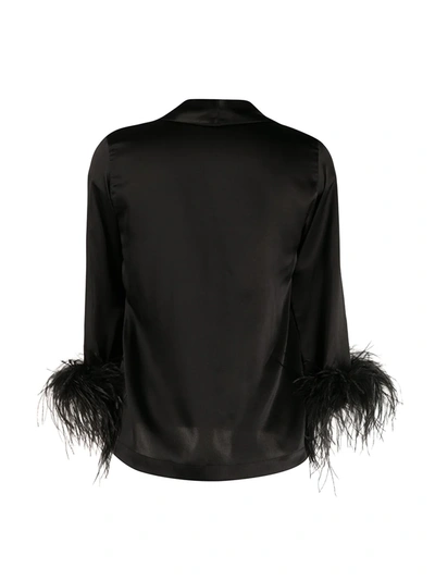 Gilda & Pearl Feather Cuff Esme Jacket In Black