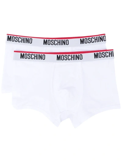 Shop Moschino Logo Boxers In White