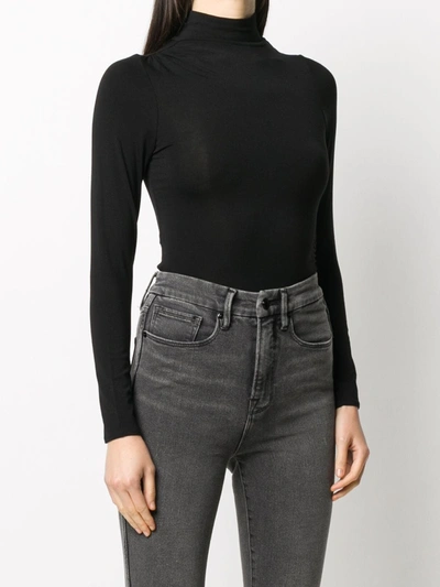 Shop Good American Ruched Turtleneck Body In Black