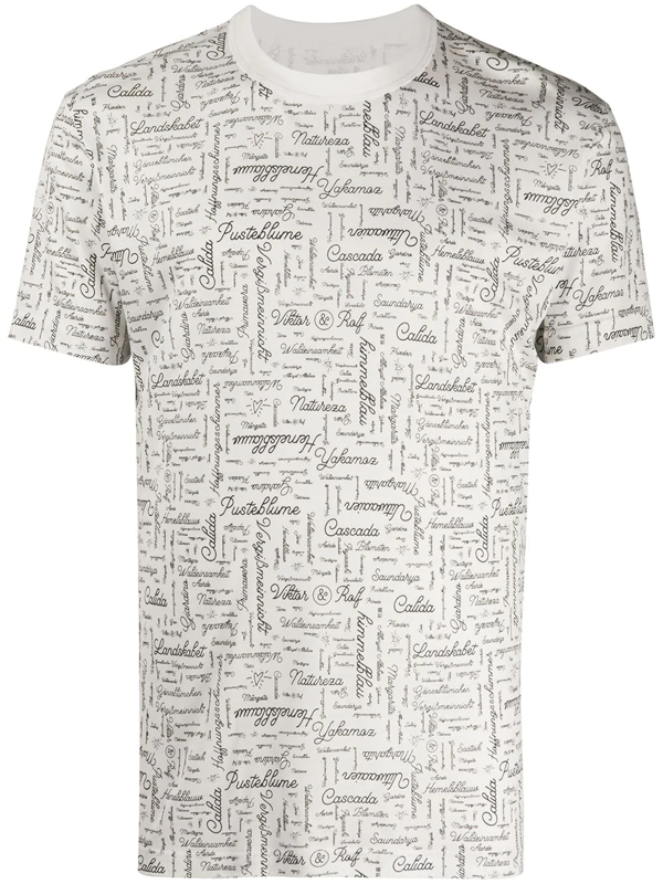 Viktor Rolf Logo Print T Shirt In White Modesens