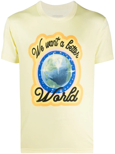Shop Viktor & Rolf Graphic-print T-shirt In Yellow