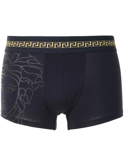 Shop Versace Medusa-print Boxer Shorts In Blue