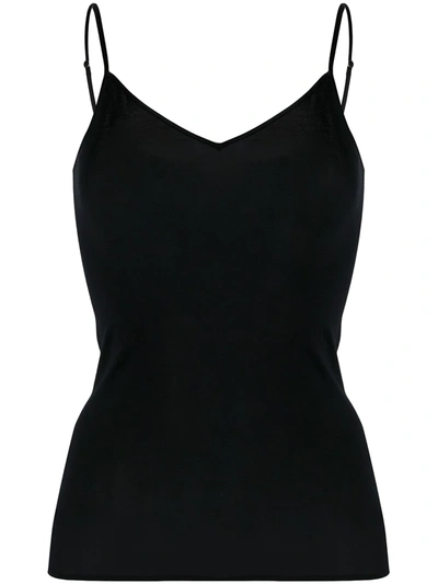 Shop Hanro Seamless Cotton Camisole Top In Black