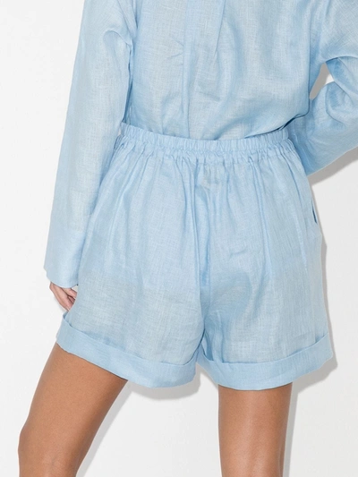 Shop Sleeper Linen Pyjamas In Blue