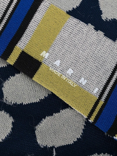 Shop Marni Check Pattern Socks In Blue