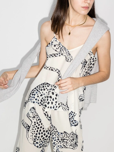 Shop Desmond & Dempsey Jaguar-print Pyjama Set In White