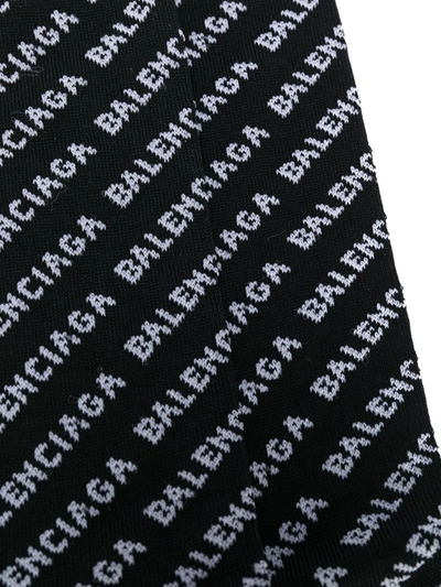 Shop Balenciaga Logo-embroidered Socks In Black