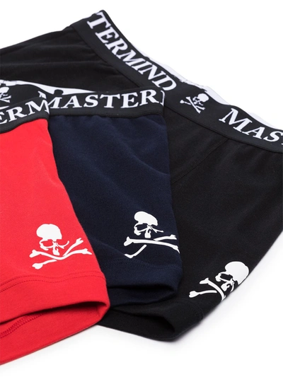Shop Mastermind Japan Logo-band Three-set Boxer Shorts In Black