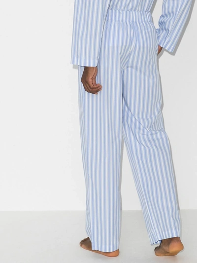 Pest hebben zich vergist Toelating Tekla Organic Cotton Striped Pyjama Trousers In Blue | ModeSens