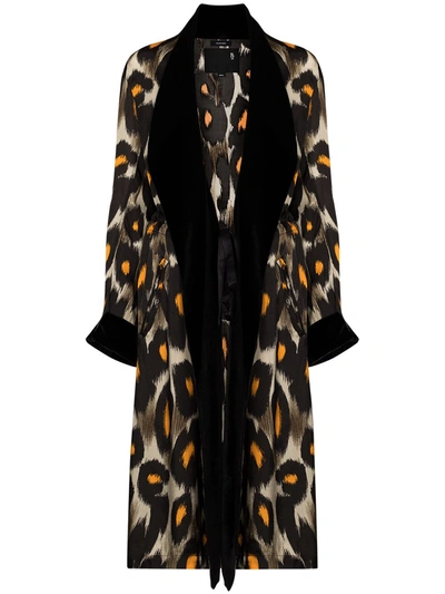 Shop R13 Leopard-print Robe Coat In Brown