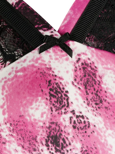 Shop Just Cavalli Leopard Print Lace Detail Camisole Top In Pink