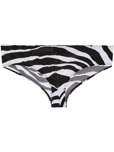 Shop Dolce & Gabbana Zebra Stripe Briefs In Black