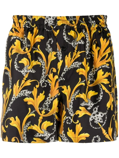 Shop Versace Printed Boxer Shorts In Black