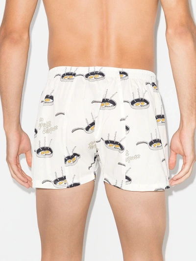 Shop Jacquemus Le Caleçon Egg Print Boxers In White