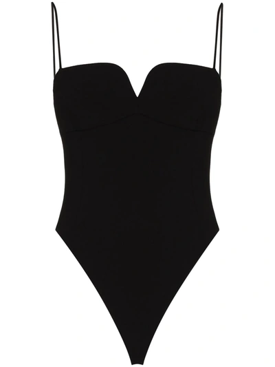 Shop Magda Butrym Sweetheart-neck Bodysuit In Black