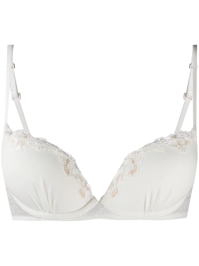 Shop La Perla Leavers Lace Push-up Bra In White
