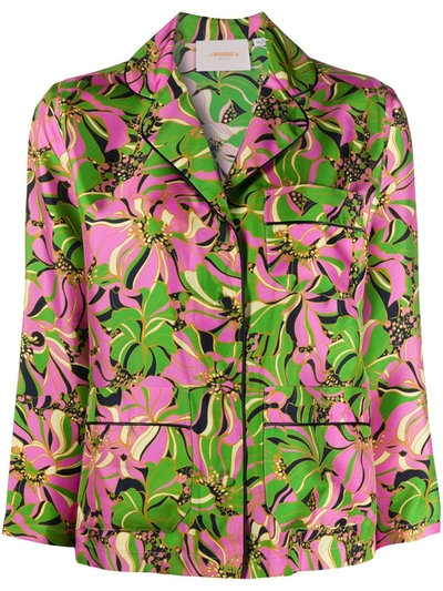 Shop La Doublej Floral Long-sleeve Top In Green