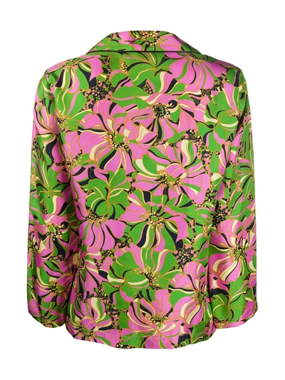 Shop La Doublej Floral Long-sleeve Top In Green
