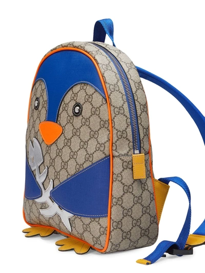 Shop Gucci Gg Supreme Penguin Backpack In Neutrals