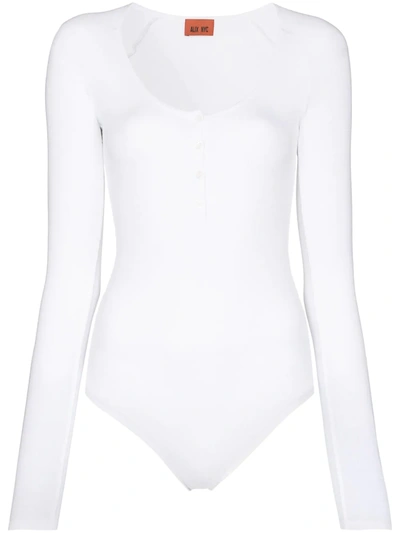 Shop Alix Nyc Horatio Henley Bodysuit In White