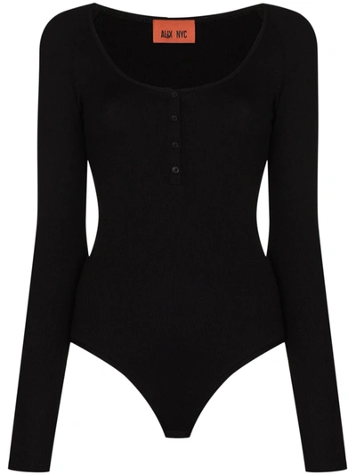 Shop Alix Nyc Horatio Henley Bodysuit In Black